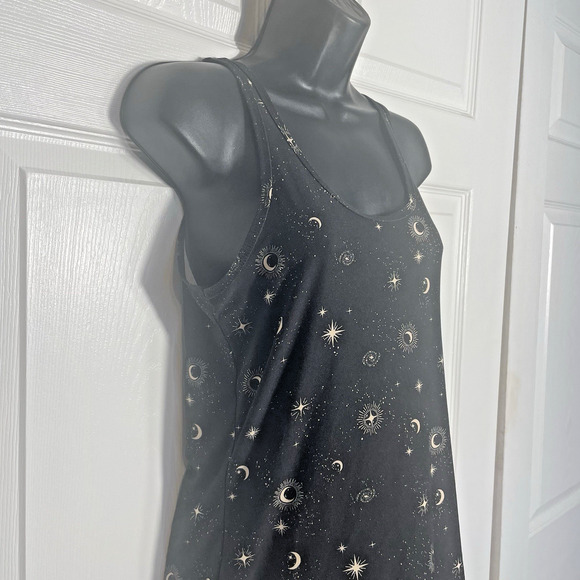 Y2K NOBO No Boundaries Tank Top Junior Large 11/13 Black Celestial Stars Moon - Picture 2 of 7